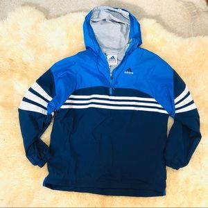 ADIDAS originals retro vintage blue white stripes jacket women's 90s coat